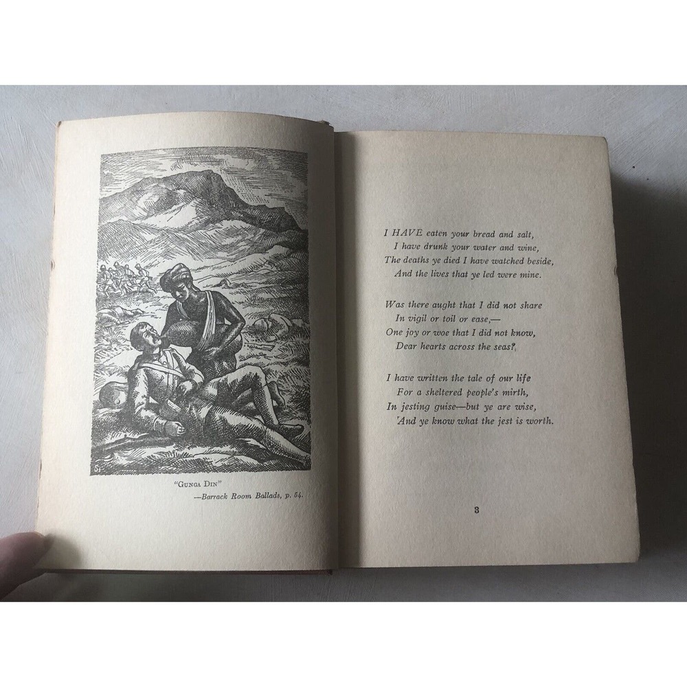 Vintage 1930 Kipling HC Book Barrack Room Ballads Ditties Poems Guilford Library